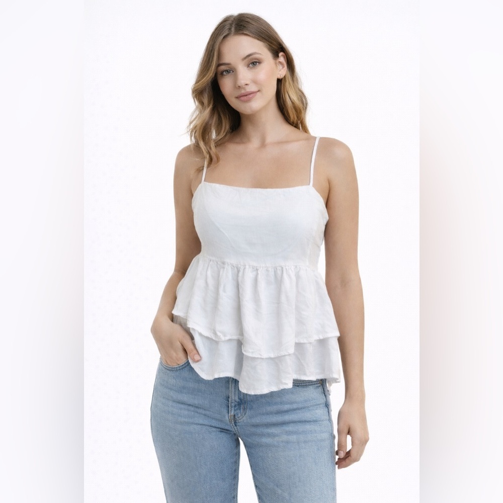 Forever 21 White Layered Camisole Top